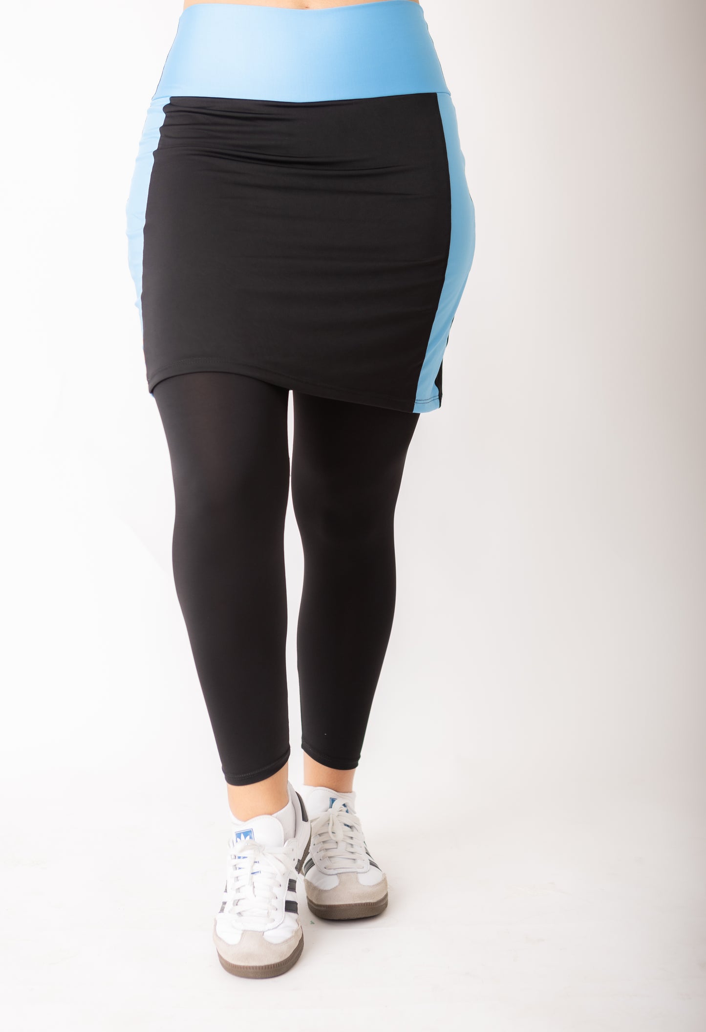 Skirted Leggings For Women Black & Blue