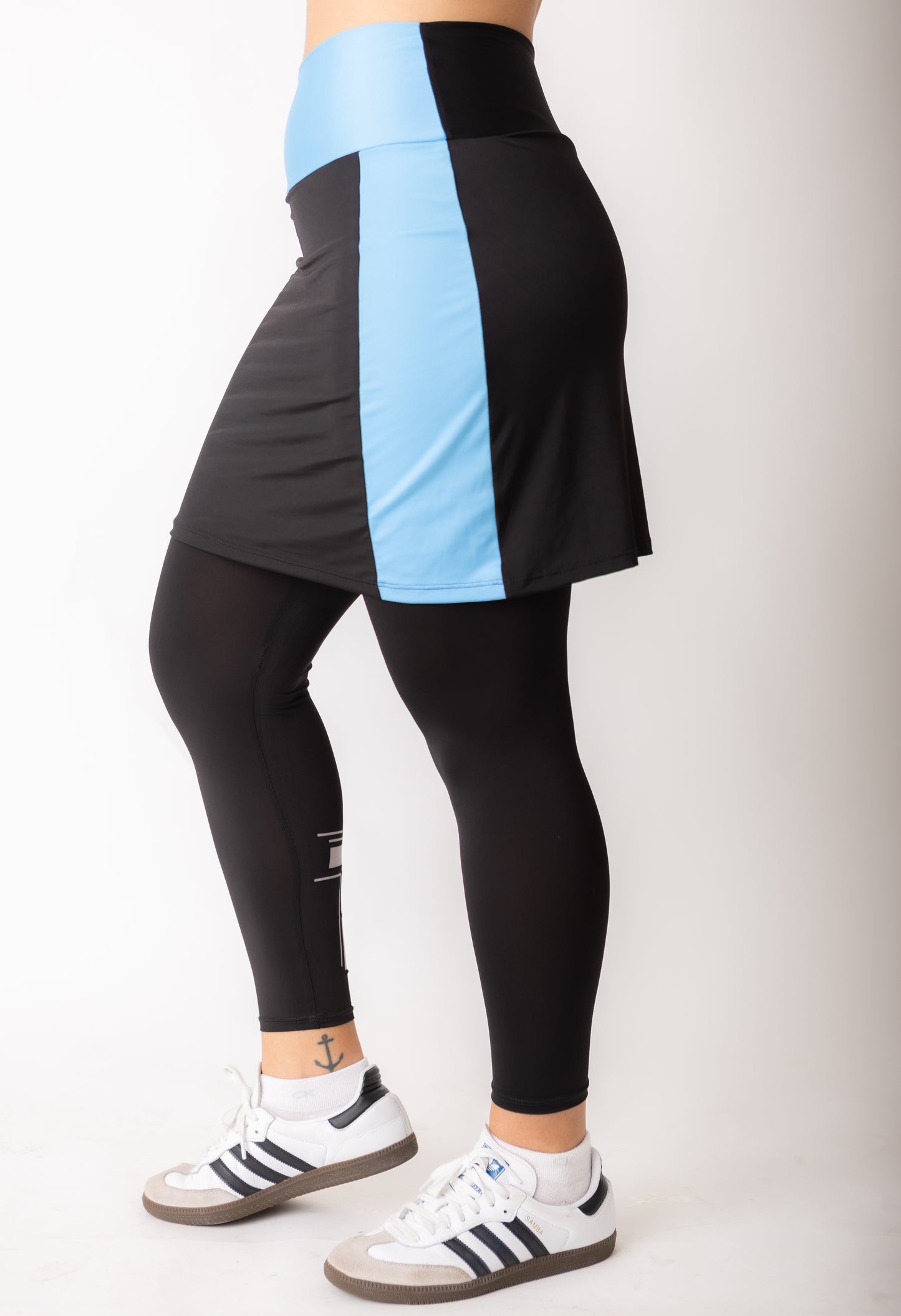 Skirted Leggings For Women Black & Blue